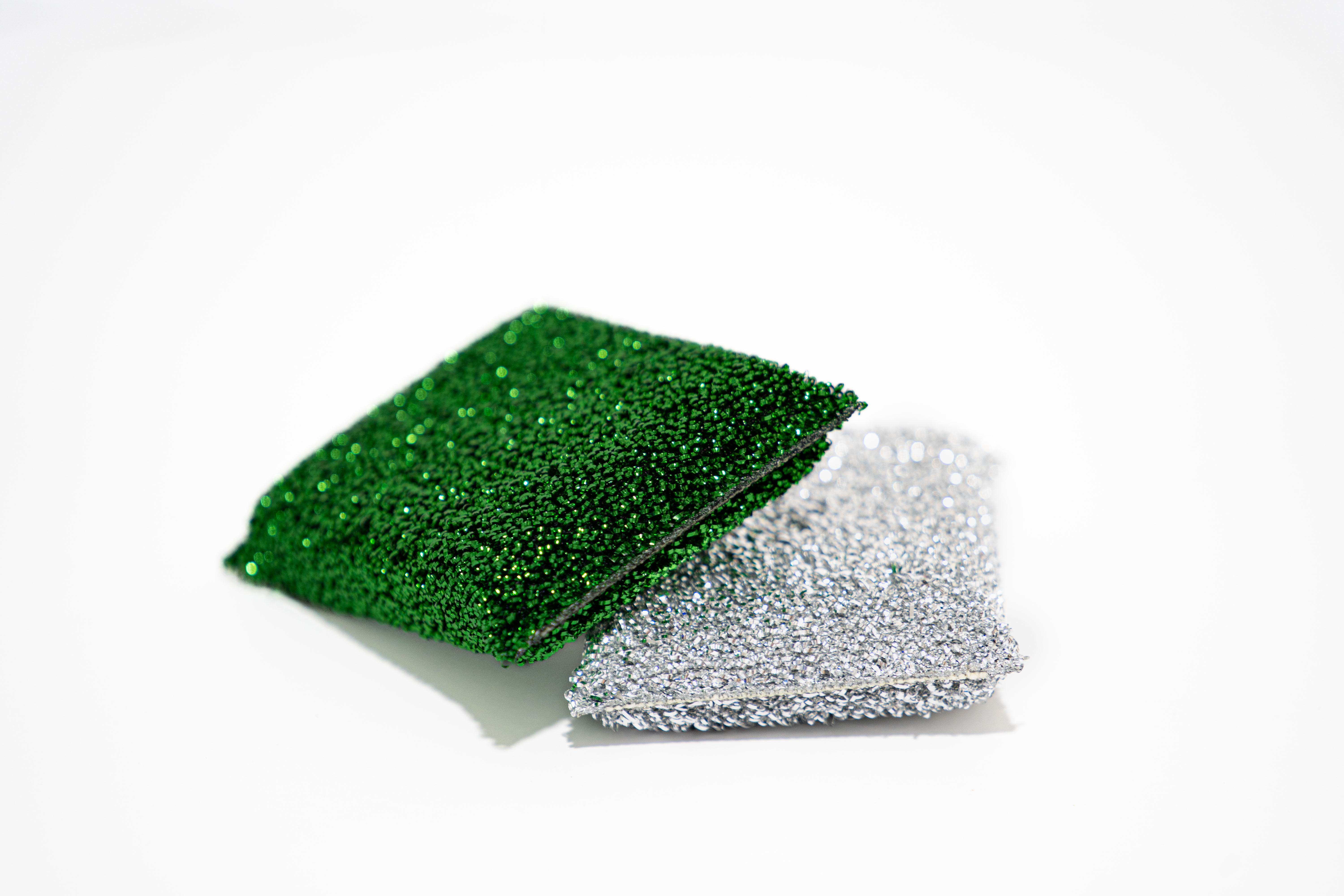 Green and silver two-sided Clean-Tex2 cleaning cloths